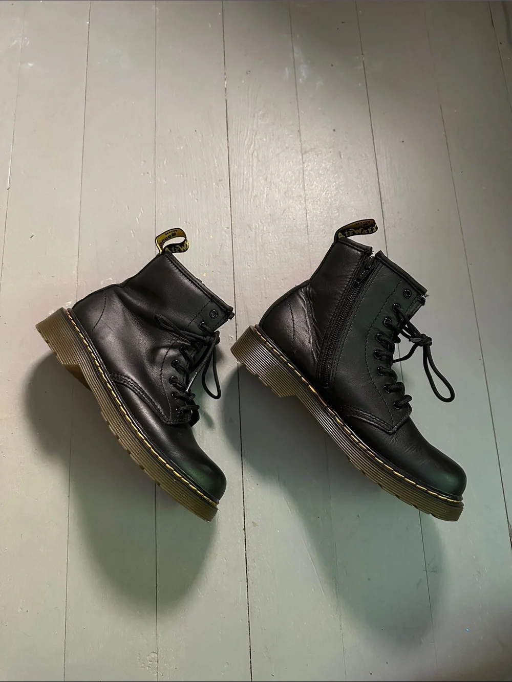 Dr. Martens Black Kids Lace-Up Combat Boots 1460